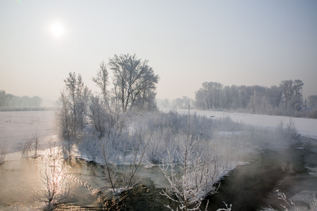 river in winterの写真素材