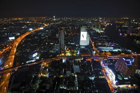 Bangkok, Thailand, November 14, 2015. Night view of Southern share of Bangkok from the Sky Bar of the State Towerのeditorial素材