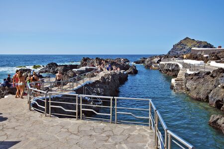 Garachico, Tenerife, Spain, June 22, 2015 Garachico town and natural pools made with volcanic debris, Canary Islandsの写真素材