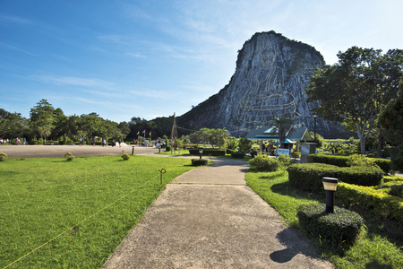 Walk pass to Buddha mountain of Khao Chi Chan temple complex in south of Pattayaの写真素材