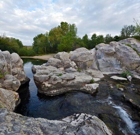 HDR picture of incredible Watercourse of La Cesse River in French Herault department, the river...