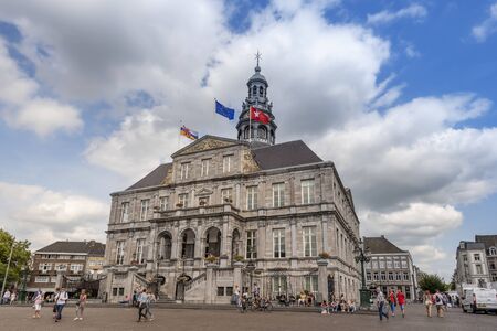 Maastricht, Netherlands-August 24, 2017 Maastricht Town Hall as seen from Markt square, the building...