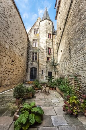 Vannes, France- November 4, 2018 The face view Chateau-Gaillard in Vannes old town. This medieval...