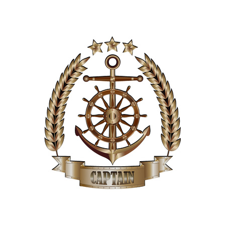 Marine captain's cockade isolated on white backgroundのイラスト素材