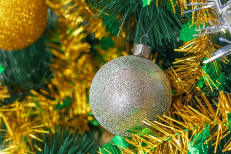Christmas ball hanging on the tree. Christmas toy.の写真素材