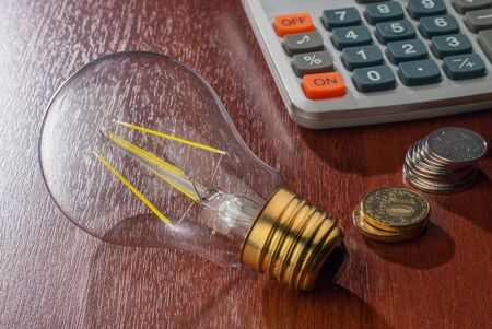 LED lamp, reduced costs for electricity.の写真素材