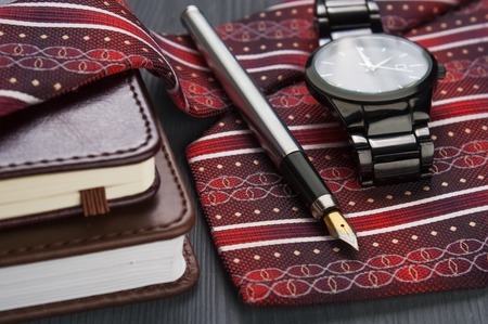 Male still life. Things of a bank worker on the table.の写真素材