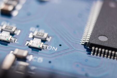 Close-up of electronic circuit board.の写真素材