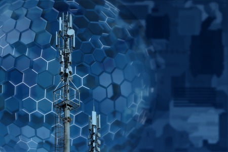 Base station network operator. 5G. 4G, 3G mobile technologies.の写真素材