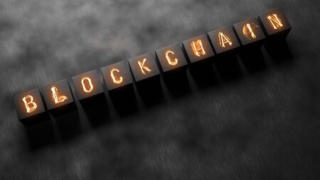 Blockchain technology concept. 3d render.