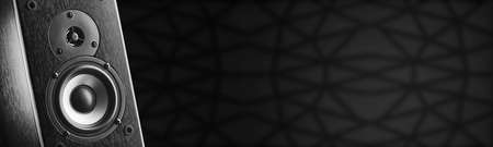 Music column of dark color. Free space for your design. Musical column on a dark background.