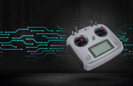 Hobby, radio remote controler. Radio transmitter for controlling model airplanes and quadcopters. rc...
