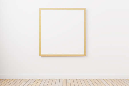 A mockup of a square picture frame on the wall with a minimalist design. 3d renderingの写真素材