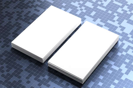Business card mockup on digital background. Futuristic background. 3d rendering.