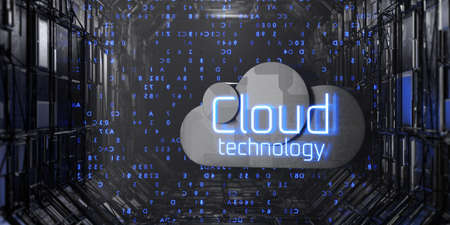 Cloud technologies technology concept. 3d rendering.