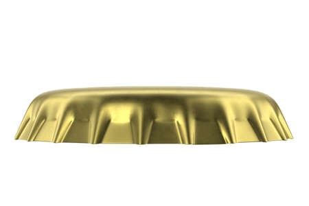 Realistic metal beer bottle cap, alcoholic drink. side view. 3d rendering..の写真素材
