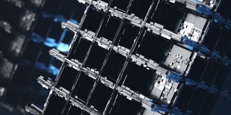 Technological complex data structure. big data concept. Abstract digital background. 3d rendering..