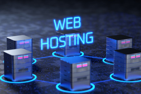 web hosting concept with cloud computing icon design. 3d rendering..