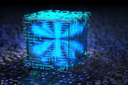 Quantum processor in the global computer network. 3d rendering..の写真素材