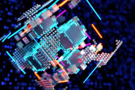 concept of the computing module of the future. 3d rendering..