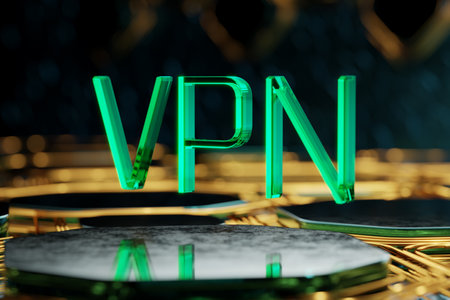 VPN network security internet privacy encryption concept. 3d rendering.の写真素材