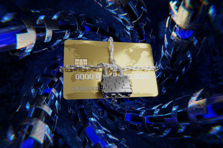 credit card data security. 3d rendering..の写真素材