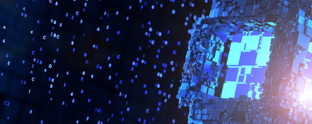 machine learning. data background. big data. database. Abstract background from blocks. blockchain...