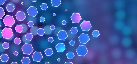 Background from hexagons. blockchain technology. network structure background. artificial...