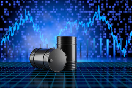 Barrels with oil, fuel, chemicals. Price per barrel of oil. Trade in oil, chemicals, fuel. Price per...