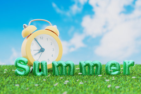 Time to summer. Hot deals. summertime. vacation concept. 3d rendering.