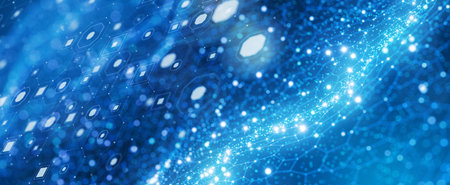 Technological background. Neuro interface. Neuron. Network structure background. Artificial...