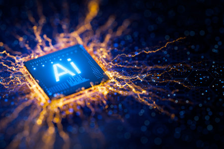 Artificial intelligence makes the task easier. AI. Artificial intelligence drives a car. Concept of artificial intelligence. Artificial intelligence in medicine, programming. 3D rendering.の写真素材
