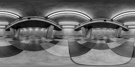 Empty room without renovation. Full seamless spherical hdri panorama 360 degrees in the interior of...