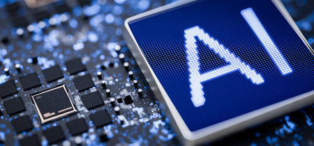 Robotics. Mind. AI. AI for controlling a robot. AI writes program code. Close-up of an artificial...