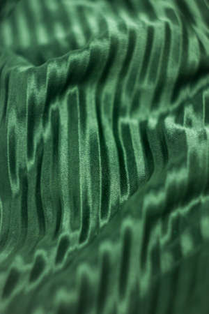 silk fabric of green color. green silk. pleated fabric. Highの写真素材