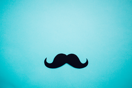 Paper Mustache on blue background, Prostate cancer awareness , Men health awareness month, cope spaceの写真素材