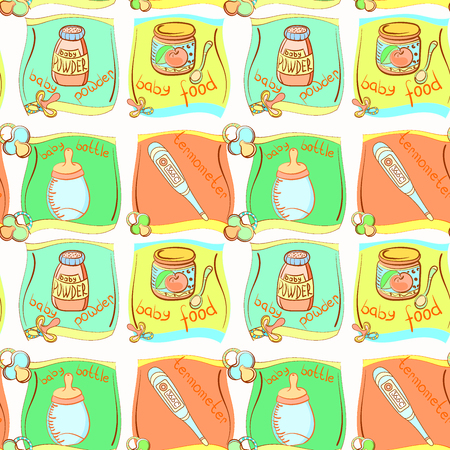 The seamless pattern of newbornのイラスト素材