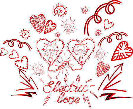 vector image and seamless pattern, collection of designsのイラスト素材