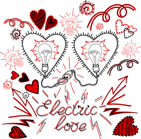 vector image and seamless pattern, collection of designsのイラスト素材