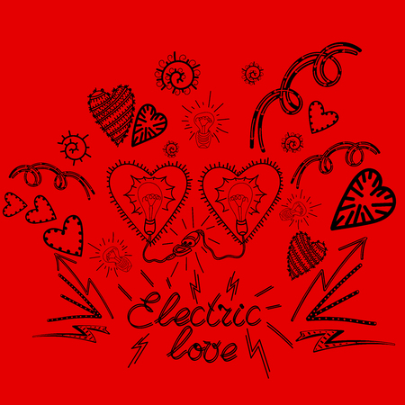 vector image and seamless pattern, collection of designsのイラスト素材