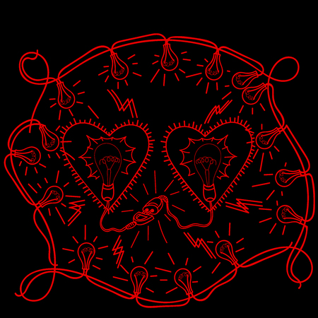 vector image and seamless pattern, collection of designsのイラスト素材