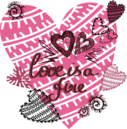 vector image and seamless pattern, collection of designsのイラスト素材