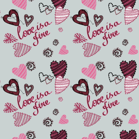 vector image and seamless pattern, collection of designsのイラスト素材