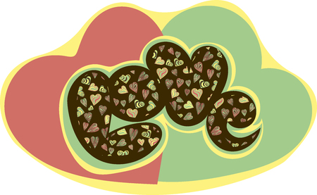 Vector image and seamless pattern for design 14 February, Multi-colored hearts with inscriptions for girl and guy, on a transparent backgroundのイラスト素材