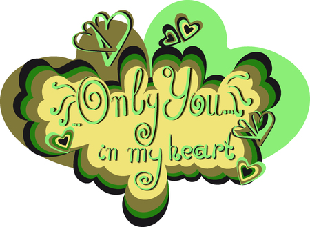 Vector image and seamless pattern for design 14 February, Multi-colored hearts with inscriptions for girl and guy, on a transparent backgroundのイラスト素材