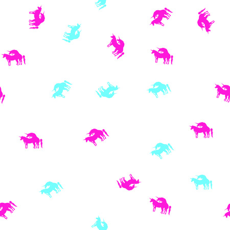 The Vector image and seamless pattern "Love of the Unicorns", for design on February 14 and not only, Psychedelic funny pictures for men and womenのイラスト素材