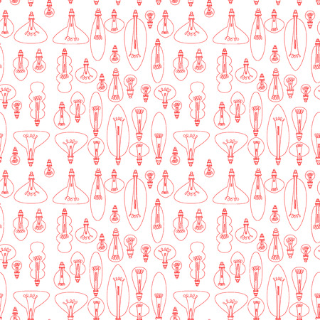 vector image and seamless pattern to February 14, hearts, inscriptions about love, light bulbsのイラスト素材
