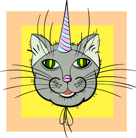Vector image and seamless pattern "Loving cats of different color and monochrome", patterns on a transparent backgroundのイラスト素材