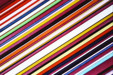 Diagonal Colored Stripes in La Defence in Parisの写真素材