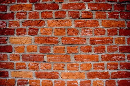 A wall of coarse red brickの写真素材